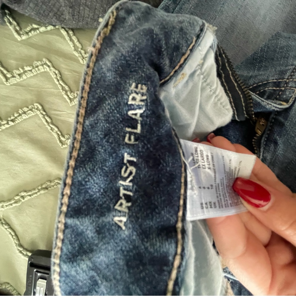 AE Light Blue Flare Jeans - Picture 3 of 4